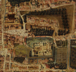 Detail van de plattegrond van Den Haag rond 1570. Collectie Haags Historisch Museum.